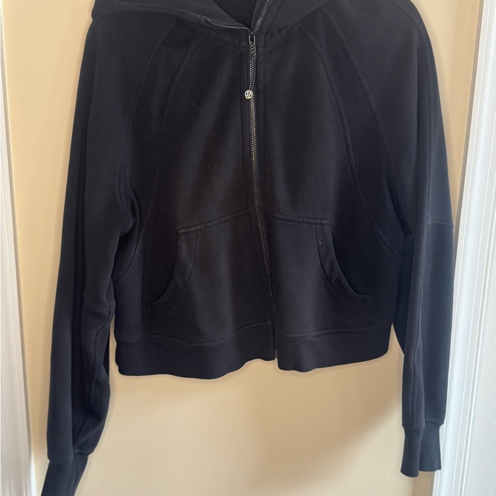 Lululemon Athletica Black Cropped Oversized Scuba Hoodie